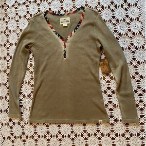 Duck and Buck Commander life Long Sleeve Henley size L oatmeal heather